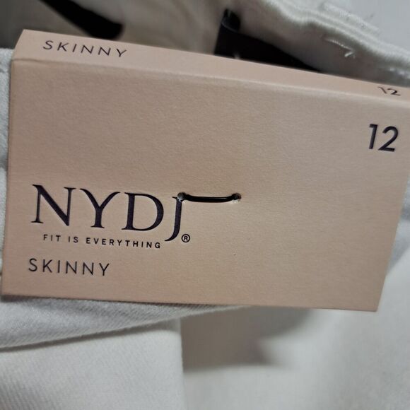 NYDJ Womens White Skinny Ankle Jeans Size 12 Liftx Nip Tuck NEW - Picture 8 of 11